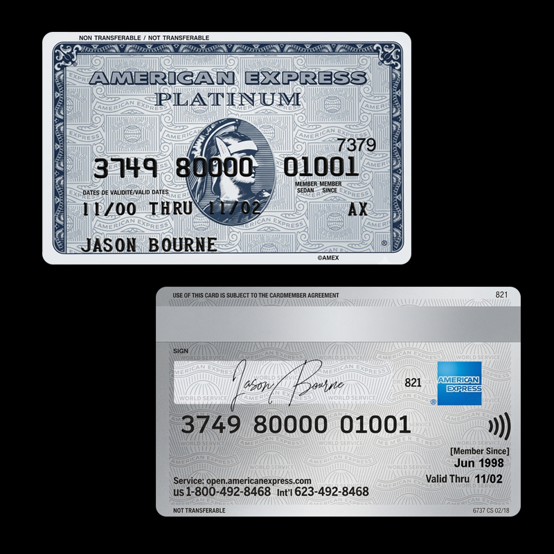 Jason Bourne American Express Platinum - Prop Replica