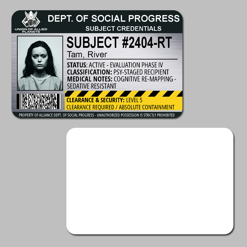 River Tam Subject ID Card - Prop Replica